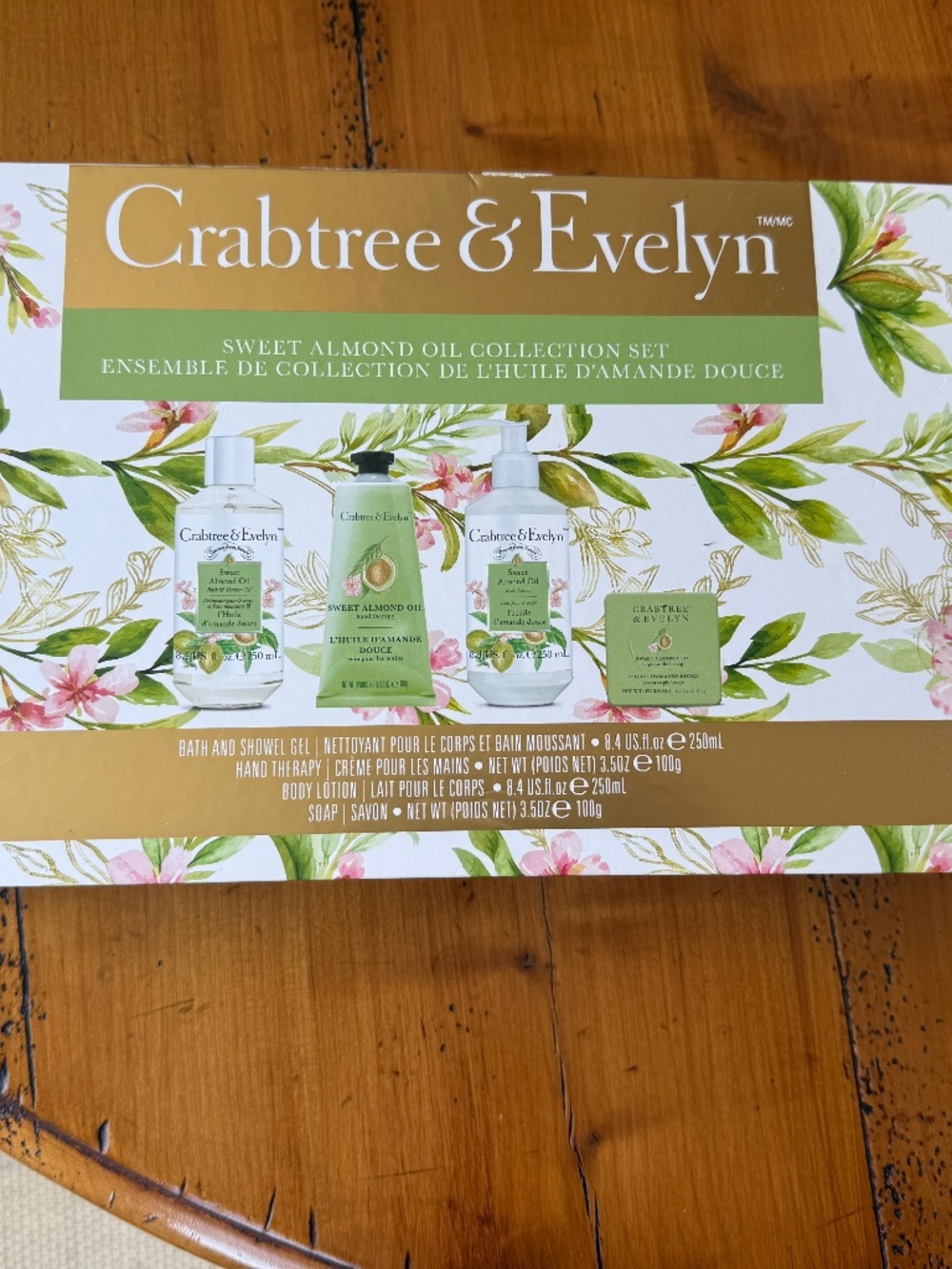Crabtree & Evelyn Sweet Almond Oil Collection 4 Piece Gift Set! New In Box